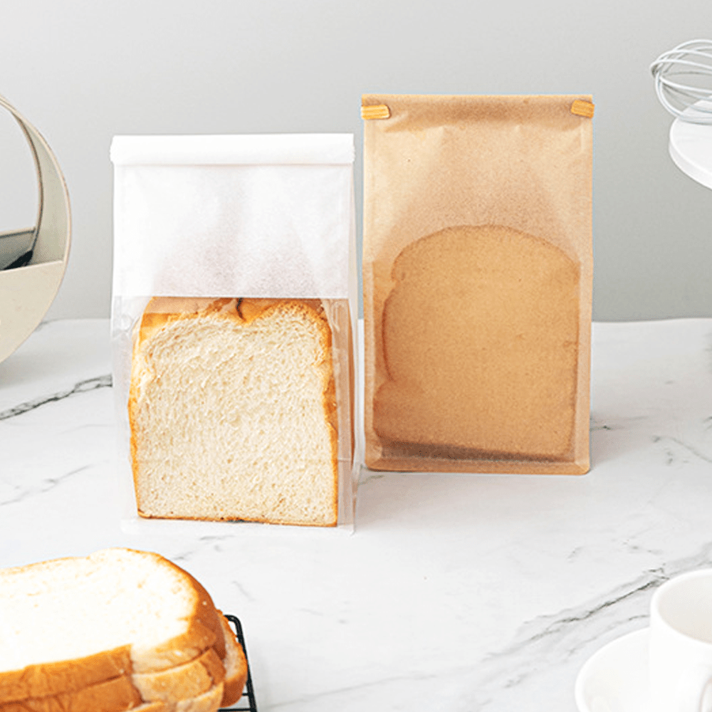 Small Paper Bread Bag Window - Kraft - TEM IMPORTS™