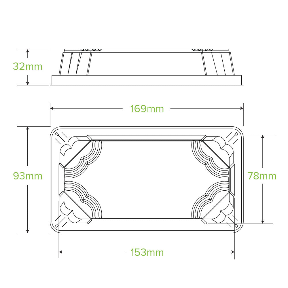 Small PLA Sushi Tray Lid - 600pcs/Ctn - TEM IMPORTS™