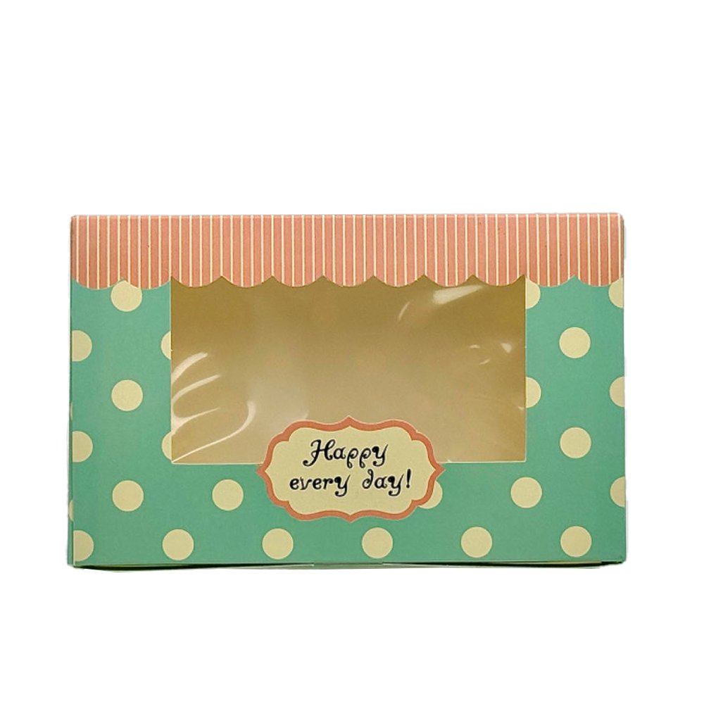 Small Rectangular Printed Paper Box Window - Happy day Theme - TEM IMPORTS™