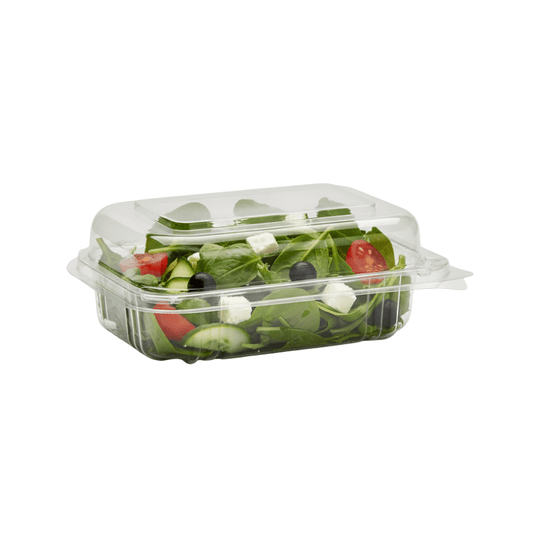 Small Rectangular Takeaway Salad Container with Hinged Lid (Carton of 250) - TEM IMPORTS™