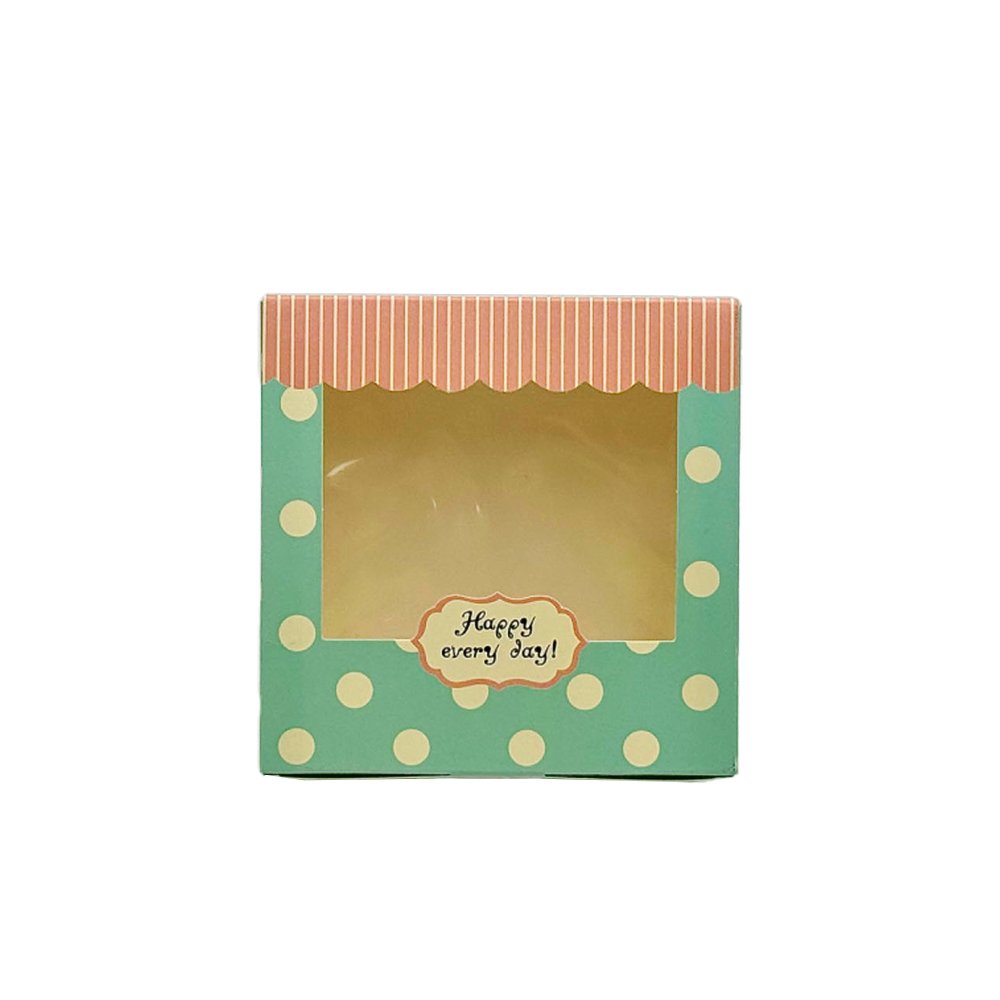 Small Square Printed Paper Box Window - Happy Day Theme - TEM IMPORTS™