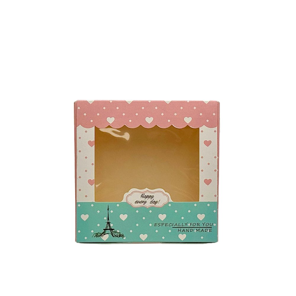 Small Square Printed Paper Box Window - Paris Theme - TEM IMPORTS™