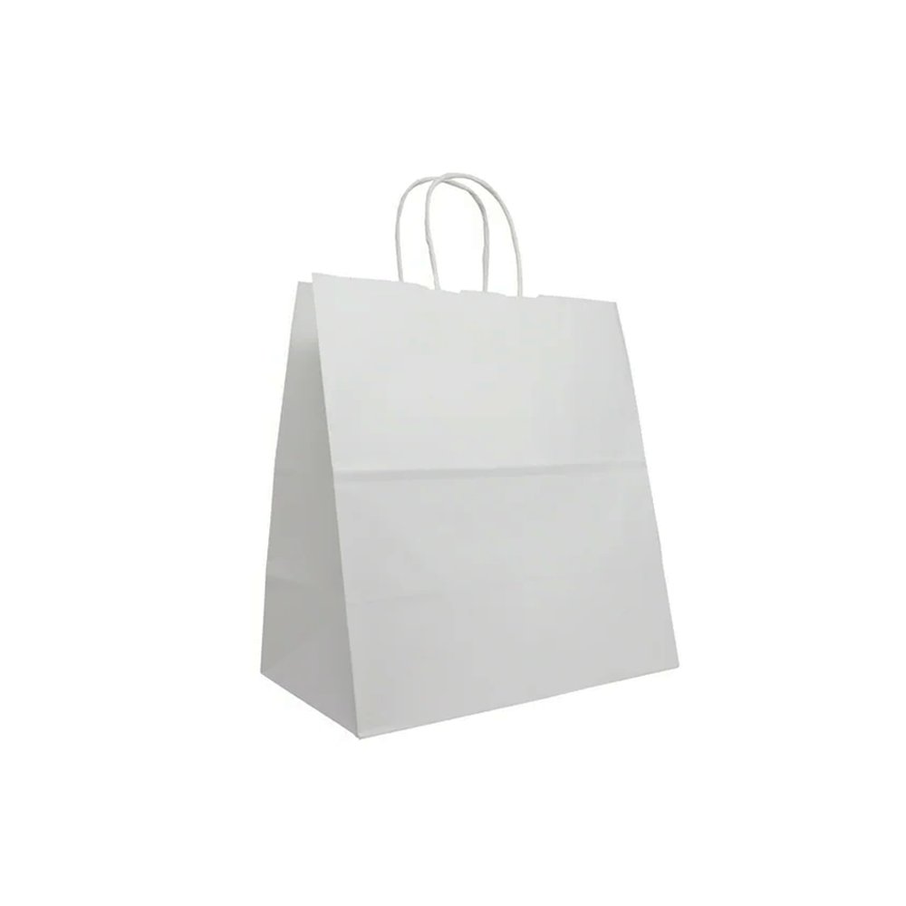 Small Takeaway White Twisted Handle Paper Bag - TEM IMPORTS™