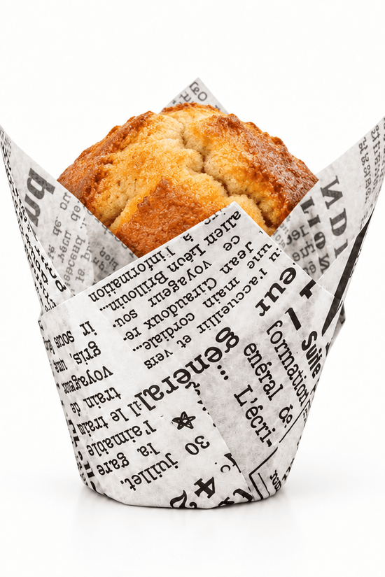 Small Tulip Newspaper Print Muffin Wrap - TEM IMPORTS™