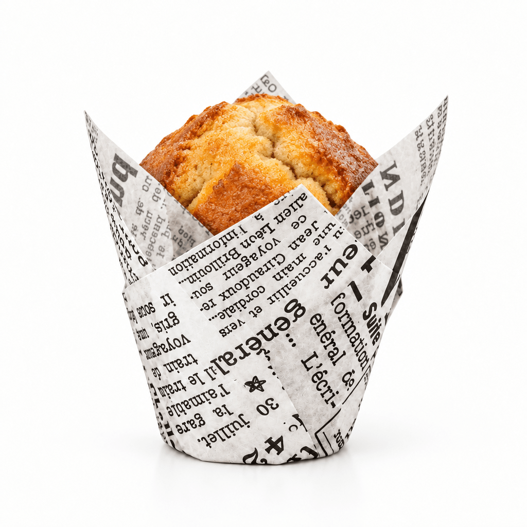 Small Tulip Newspaper Print Muffin Wrap - TEM IMPORTS™
