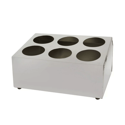 Stainless Steel Cutlery Cylinder Holder 6 Hole - TEM IMPORTS™