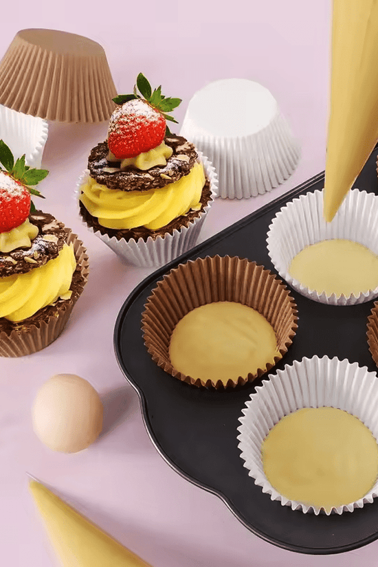 Standard White Cupcake Muffin Baking Liners - B45*H30mm - TEM IMPORTS™