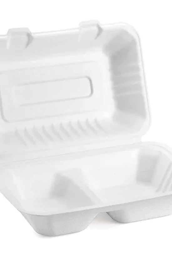 Sugarcane Snack Pack 2 Compartment Food Clam - 250/CTN - TEM IMPORTS™