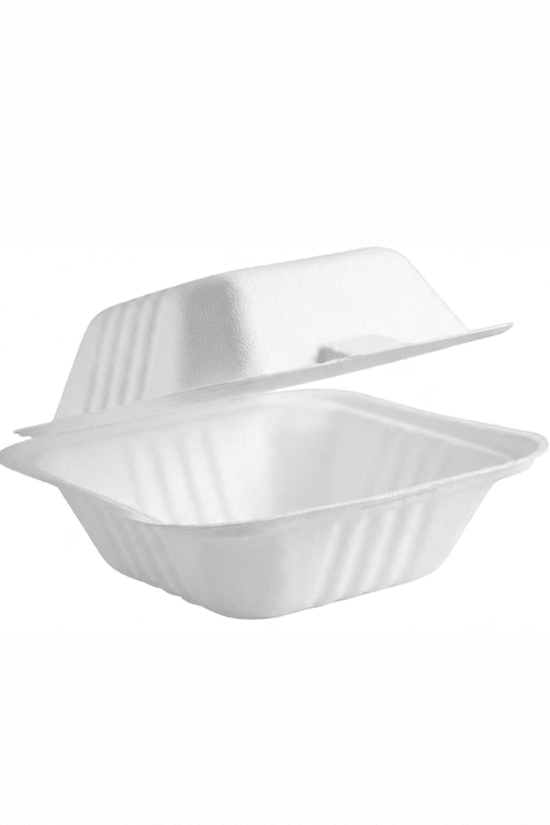 Sugarcane Takeaway Small Burger Box Food Clamshell (Carton of 500) - TEM IMPORTS™