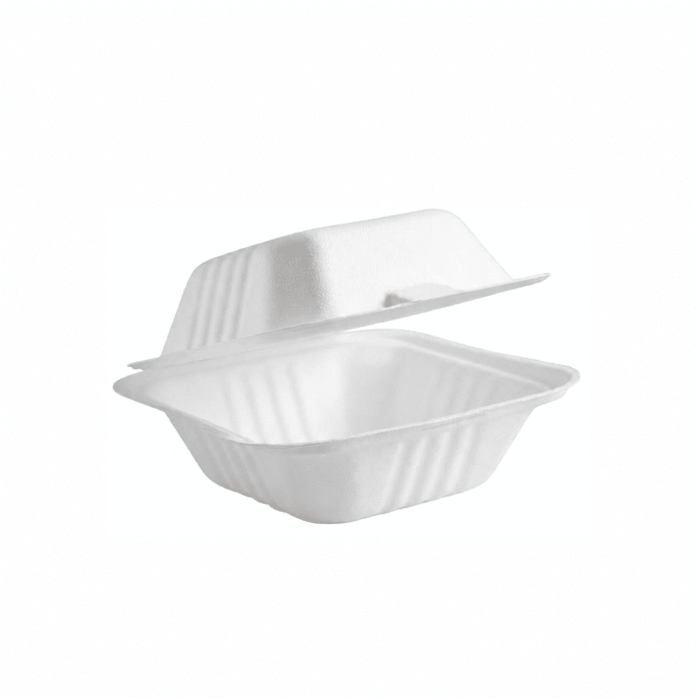 Sugarcane Takeaway Small Burger Box Food Clamshell (Carton of 500) - TEM IMPORTS™