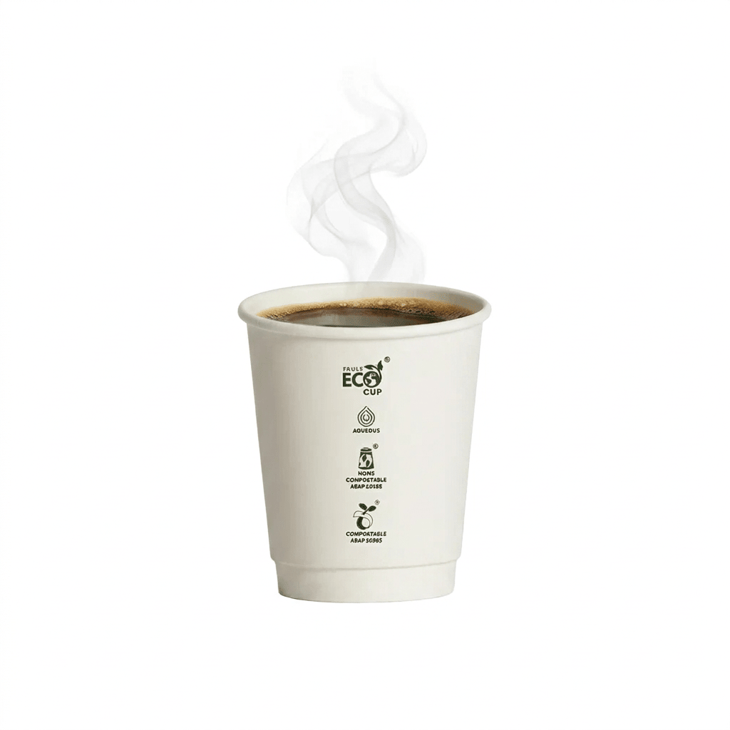 Truly Eco® 8oz White Aqueous Double Wall Paper Cups - 80mm Rim (Carton of 500) - TEM IMPORTS™