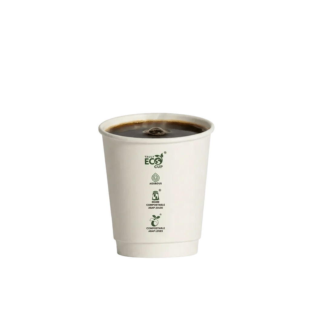 Truly Eco® 8oz White Aqueous Double Wall Paper Cups - 90mm Rim (Carton of 500) - TEM IMPORTS™