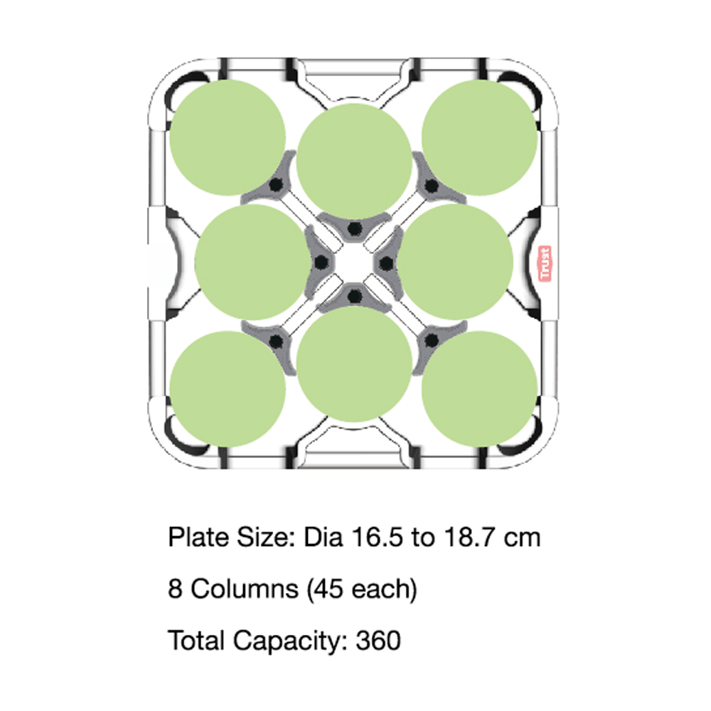 TRUST Commercial® Adjustable Plate Cart - Grey - TEM IMPORTS™