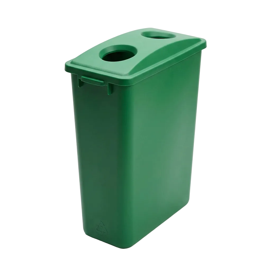 Nắp thùng rác thương mại Trust® mỏng hai lỗ màu xanh lá cây