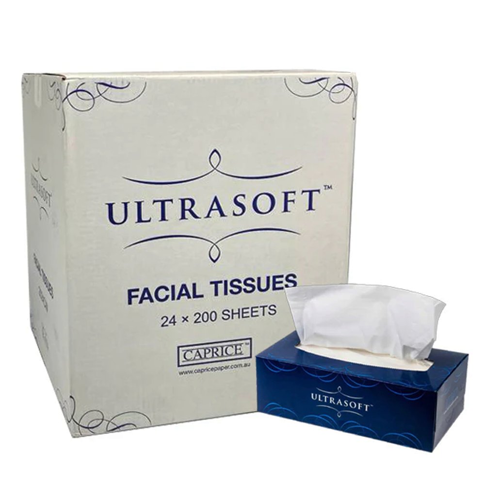 Ultrasoft Facial Tissue 2 Ply 200 Sheet - 24/CTN - TEM IMPORTS™