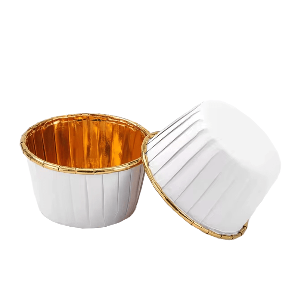 White And Gold Foil Baking Paper Cup - TEM IMPORTS™