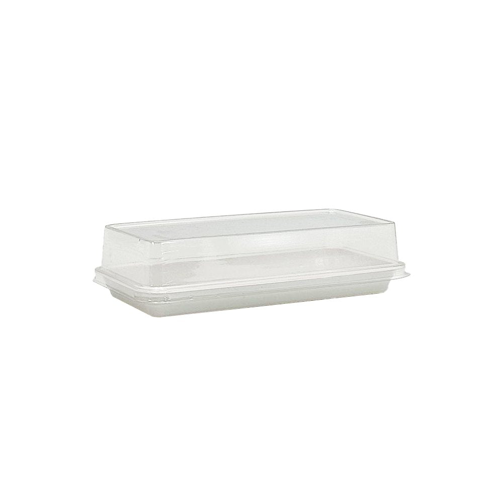 White Base Long Rectangular With Clear PET Lid - TEM IMPORTS™