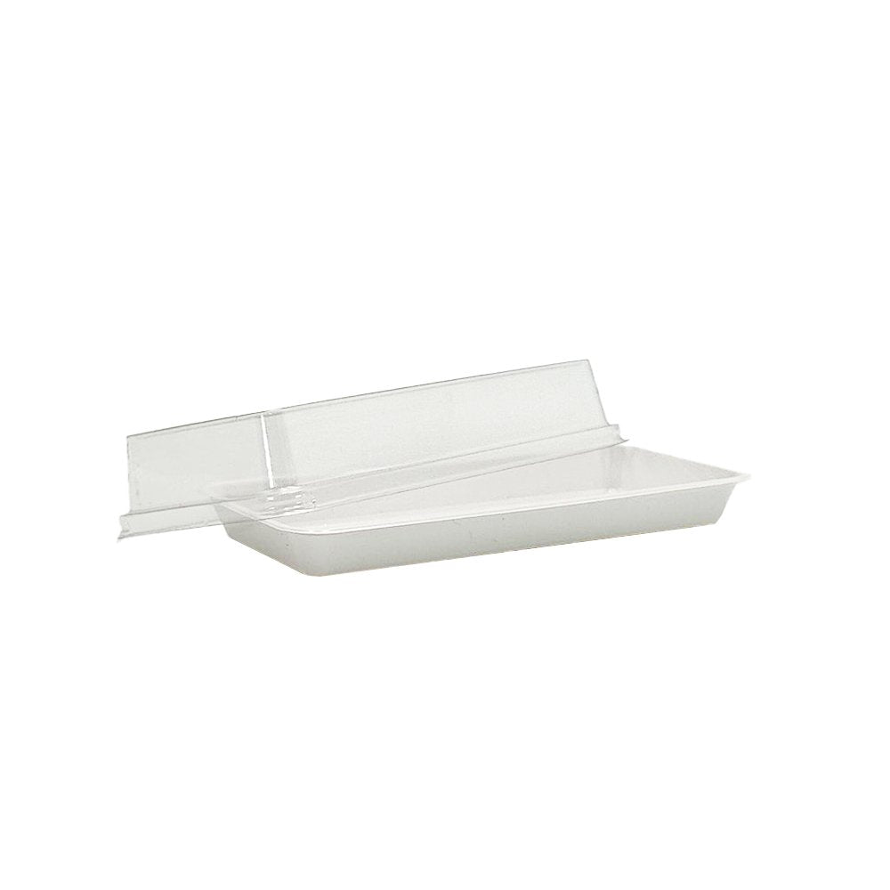 White Base Long Rectangular With Clear PET Lid - TEM IMPORTS™