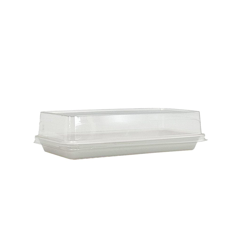 White Base Long Rectangular With Clear PET Lid - TEM IMPORTS™