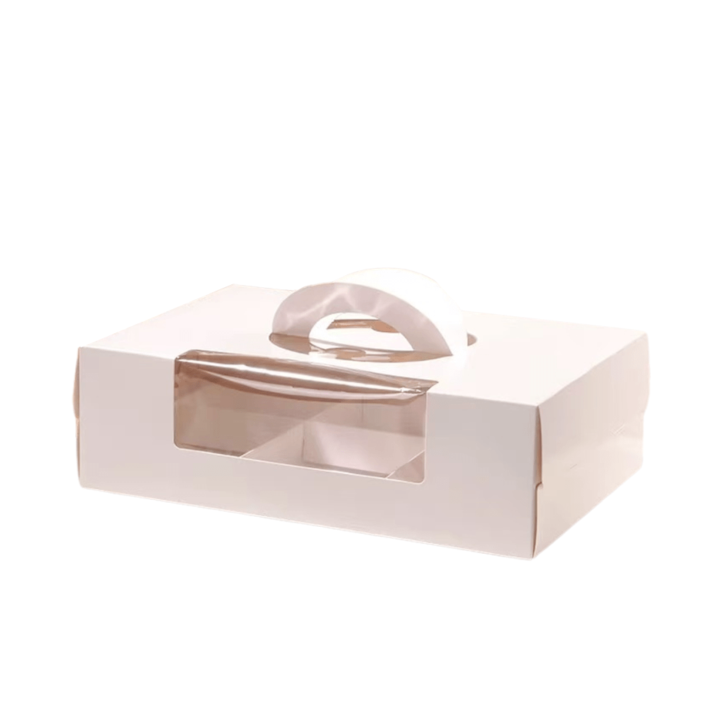 White Cake Box Window With Handle & 6 Compartment - TEM IMPORTS™