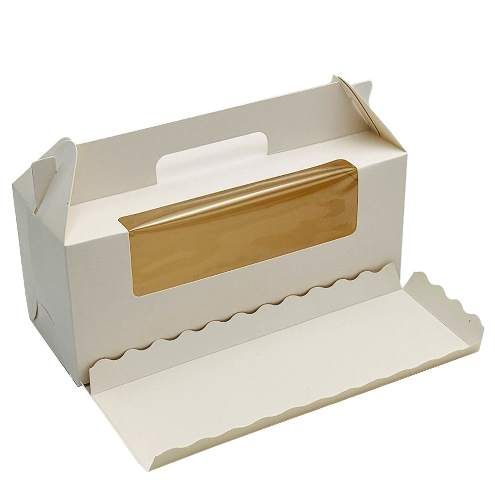 White Paper Cake Box Handle Window With Tray - TEM IMPORTS™