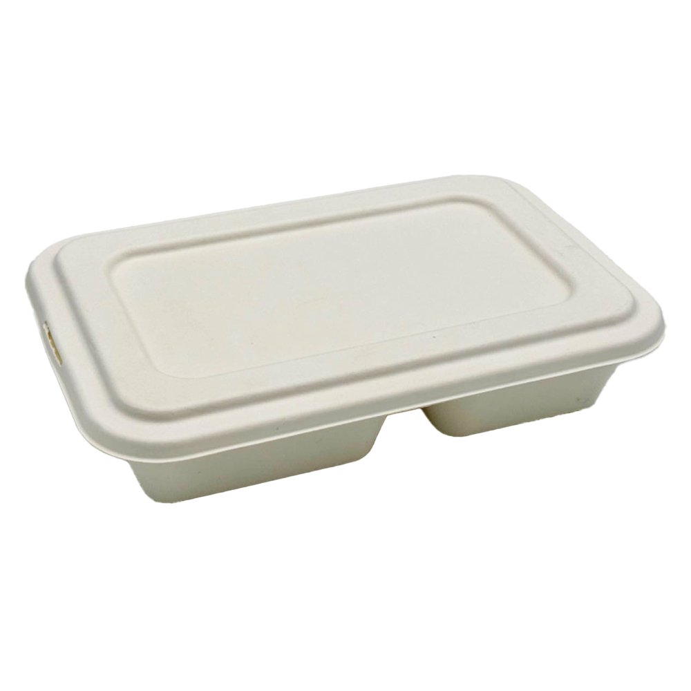 White Sugarcane Lid For 4 Compartment Tray - TEM IMPORTS™