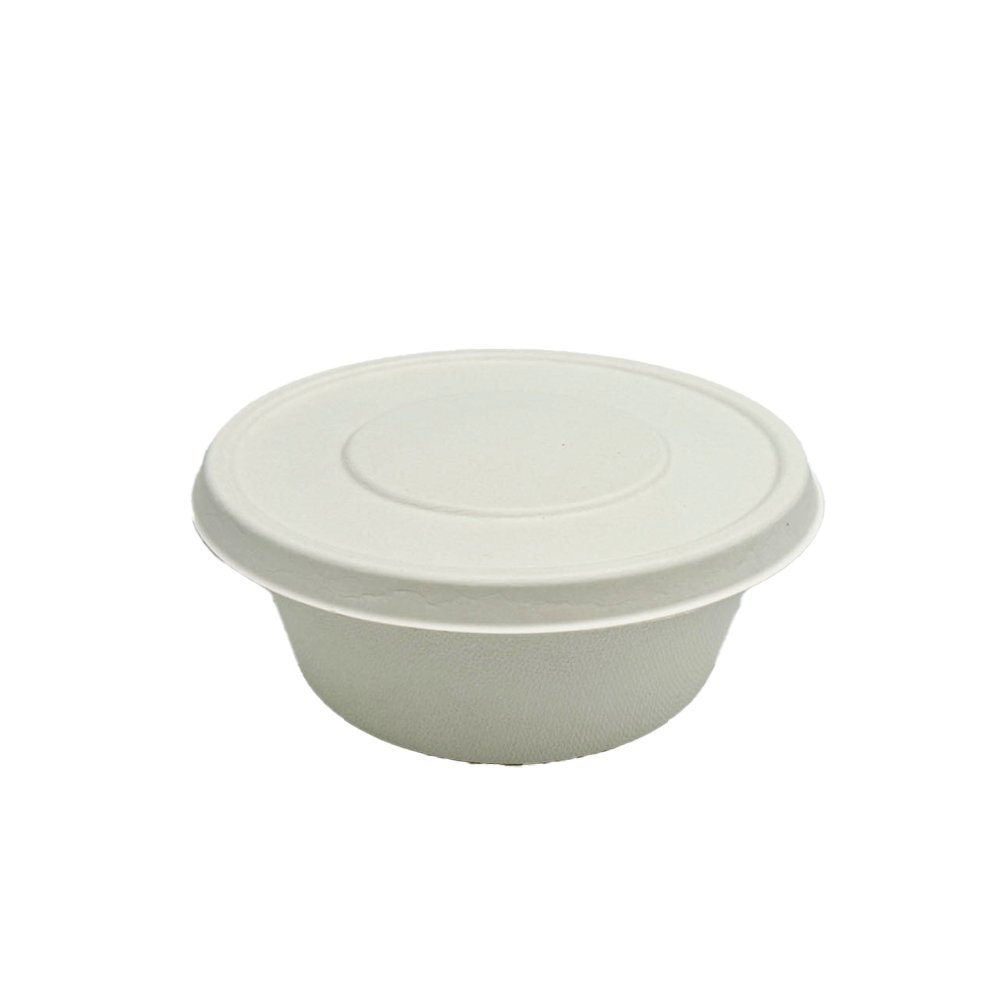 White Sugarcane Lid For Sugarcane Round Bowl 22oz - TEM IMPORTS™