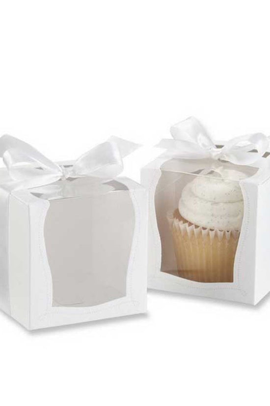 1 Cupcake White Paper Box With Window - TEM IMPORTS™