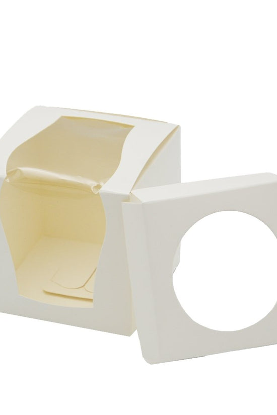 1 Cupcake White Paper Box With Window - TEM IMPORTS™