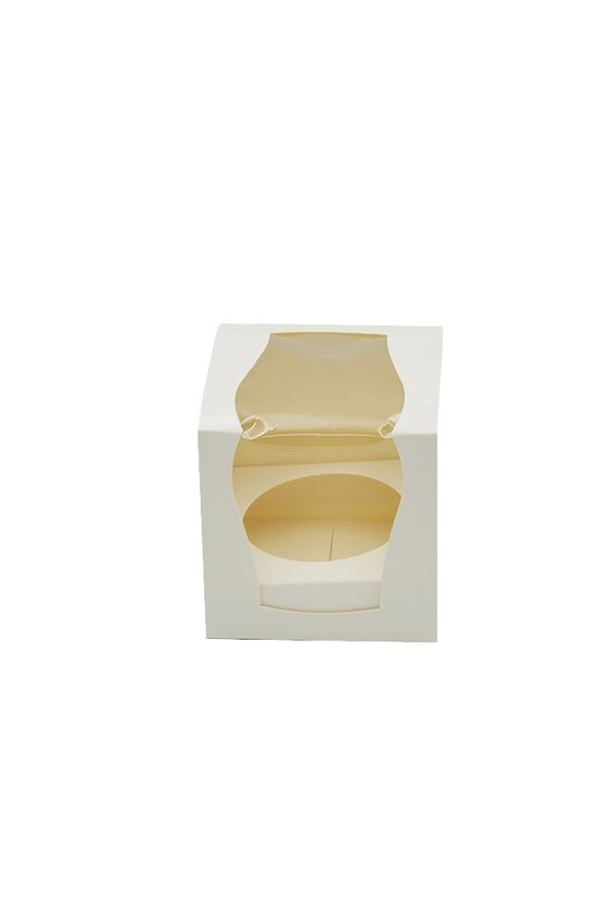 1 Cupcake White Paper Box With Window - TEM IMPORTS™