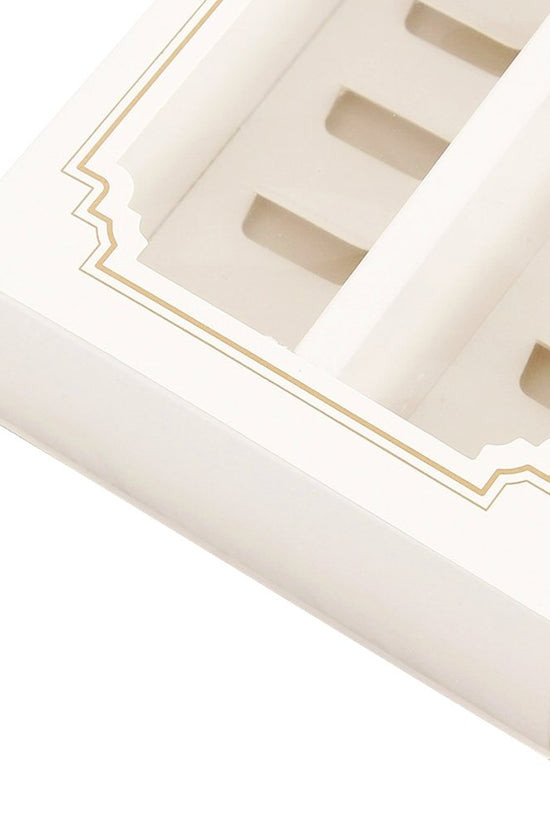 10 Macaron White & Gold Frame Paper Box Window - TEM IMPORTS™