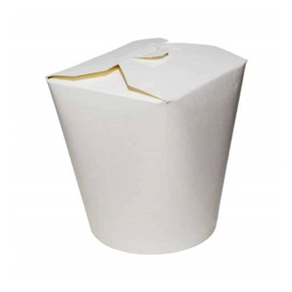 1000mL White PE Coated Paper Noodle Boxes - Round Bottom - TEM IMPORTS™