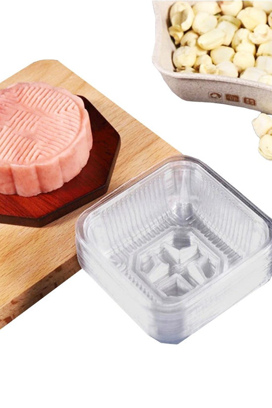 100g Clear Square Moon Cake Tray - Pk100 - TEM IMPORTS™