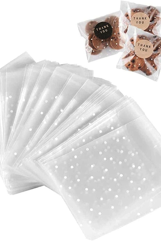 100x100mm Polka Dots Self Adhesive Sealing Bag-Pk100 - TEM IMPORTS™