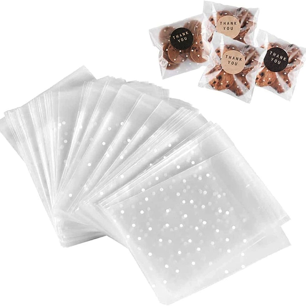 100x100mm Polka Dots Self Adhesive Sealing Bag-Pk100 - TEM IMPORTS™