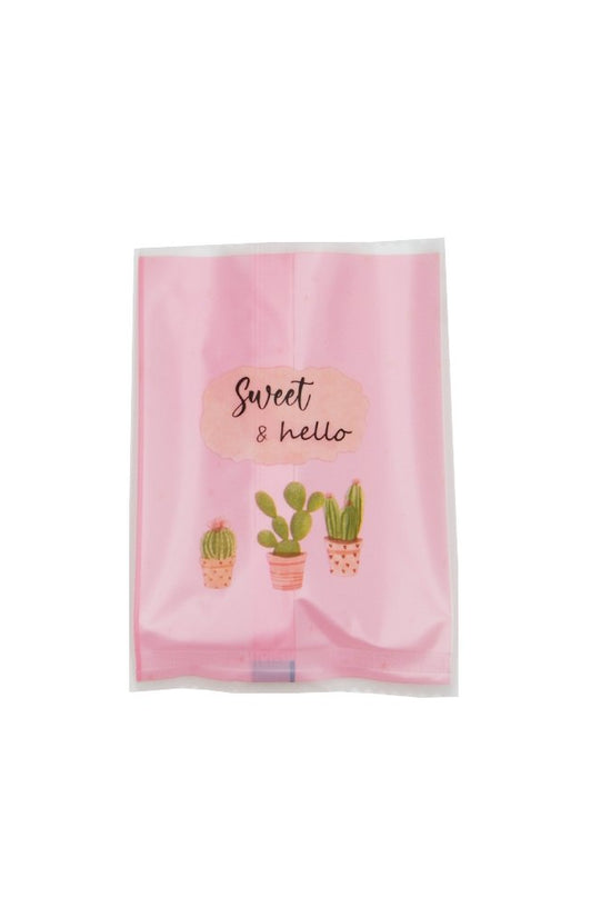 100x70mm Heat Seal Nougat Bags -Pk100-Cactus - TEM IMPORTS™