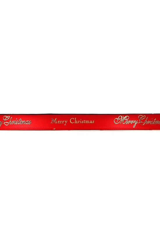 10mm Satin Ribbon - Merry Christmas Red - TEM IMPORTS™