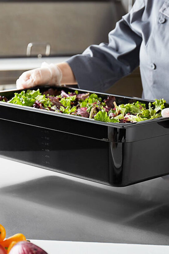 1/1 Size Steam Pan Polycarbonate Black - 18.0L - TEM IMPORTS™