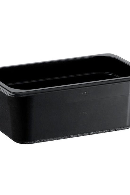 1/4 Size Steam Pan Polycarbonate Black - 2.5L - TEM IMPORTS™