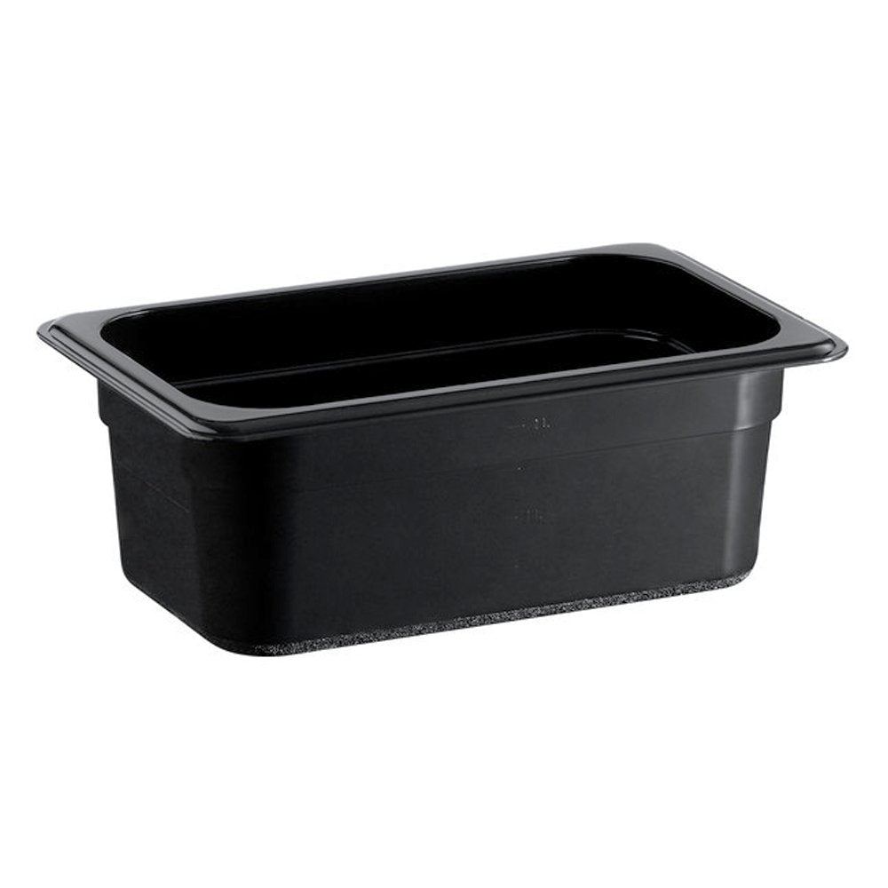 1/4 Size Steam Pan Polycarbonate Black - 2.5L - TEM IMPORTS™