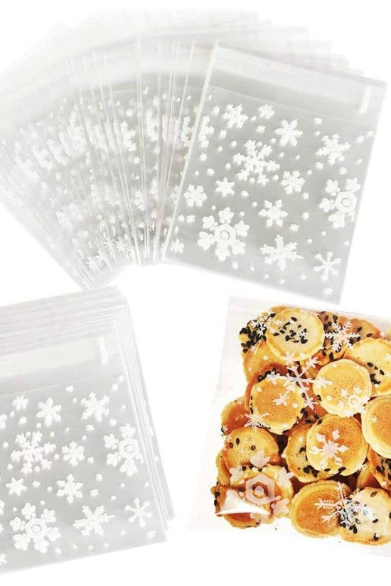 140x140mm Snowflakes Self Adhesive Sealing Bag-Pk100 - TEM IMPORTS™