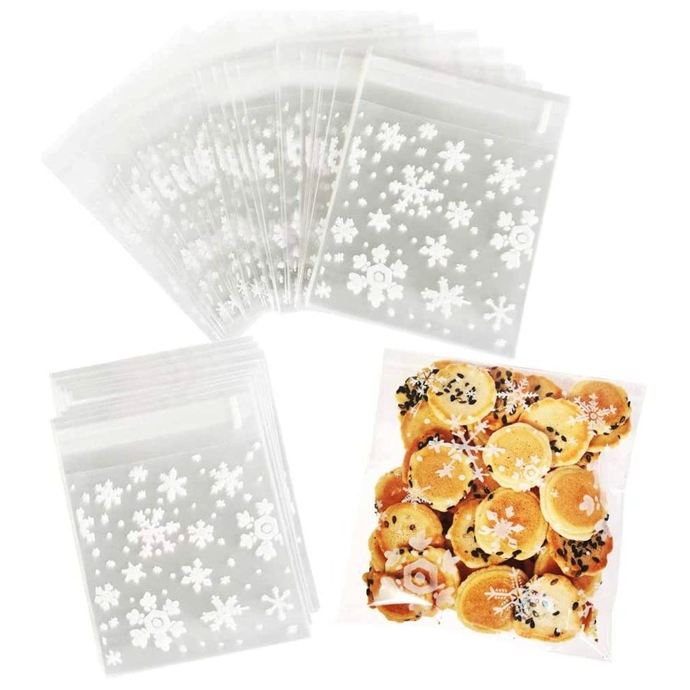 140x140mm Snowflakes Self Adhesive Sealing Bag-Pk100 - TEM IMPORTS™