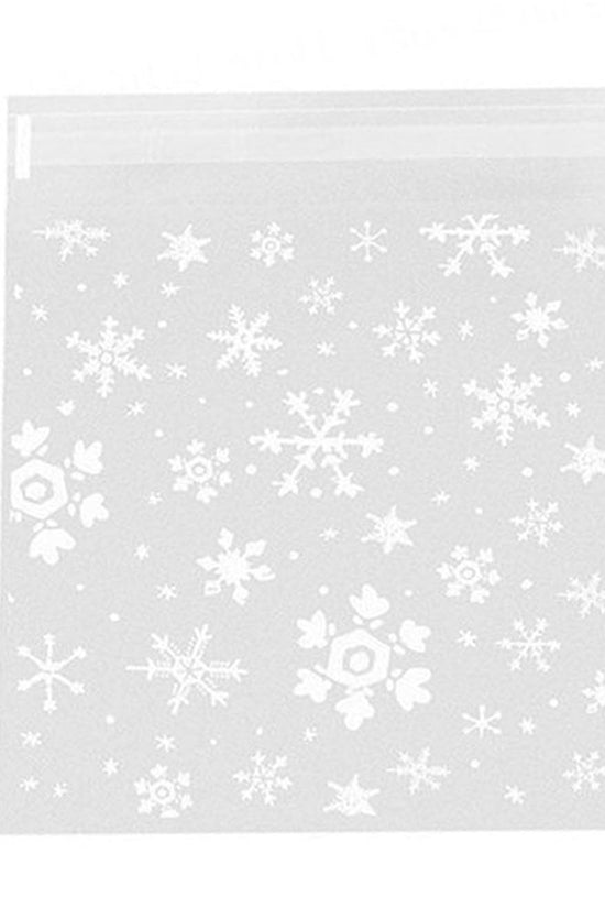 140x140mm Snowflakes Self Adhesive Sealing Bag-Pk100 - TEM IMPORTS™