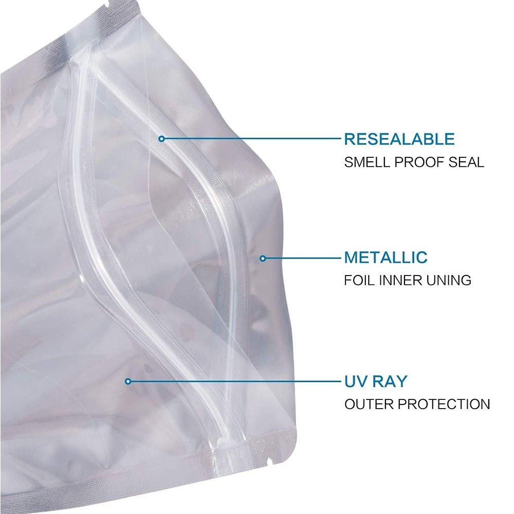 14x20 Reusable Foil Silver Ziplock Bag Full Window - TEM IMPORTS™