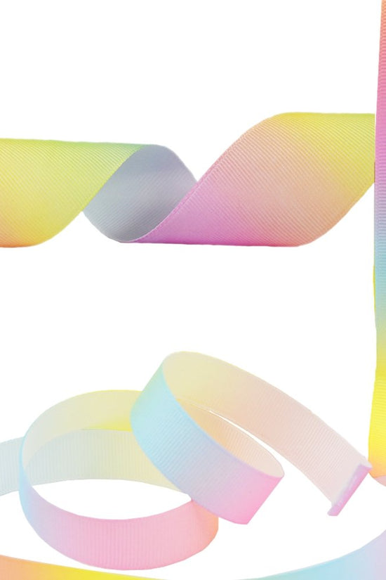 15mm Pastel Gradient Rainbow Grosgrain Ribbon - TEM IMPORTS™