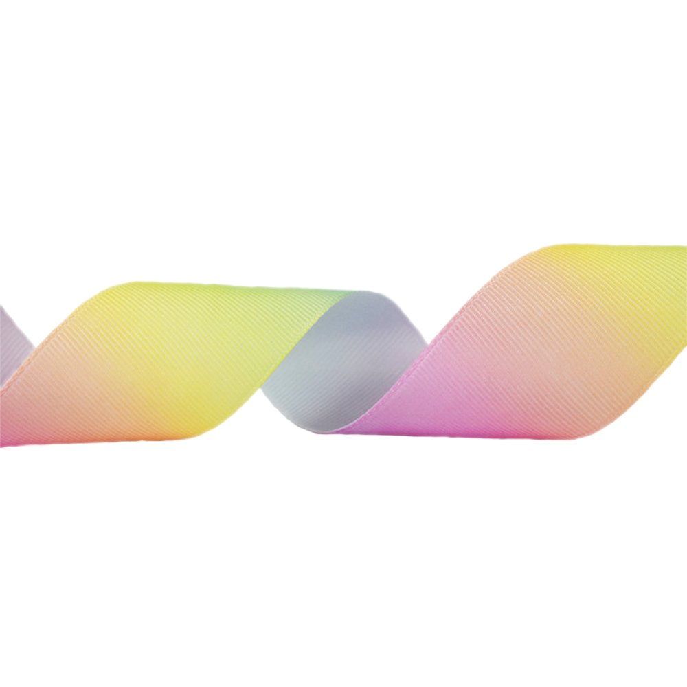 15mm Pastel Gradient Rainbow Grosgrain Ribbon - TEM IMPORTS™