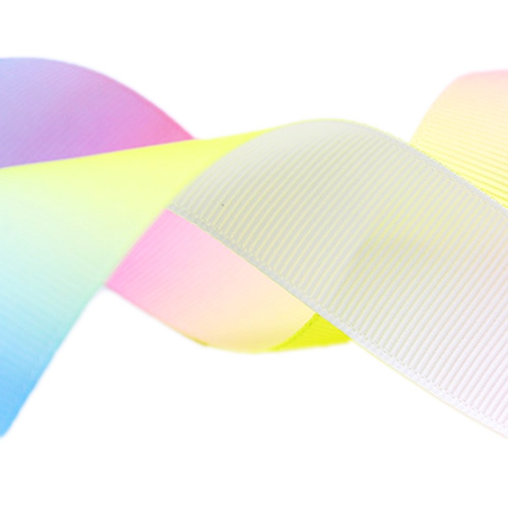 15mm Pastel Gradient Rainbow Grosgrain Ribbon - TEM IMPORTS™