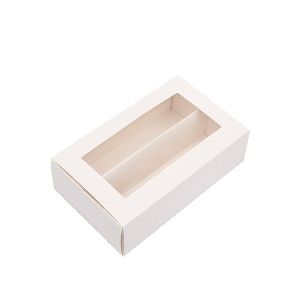 16 Macarons White Paper Box With Window - TEM IMPORTS™