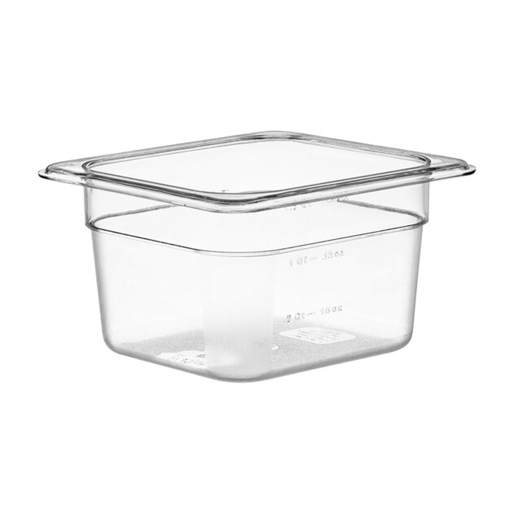 1/6 Size Clear Polycarbonate Food Pan - 100mm - TEM IMPORTS™