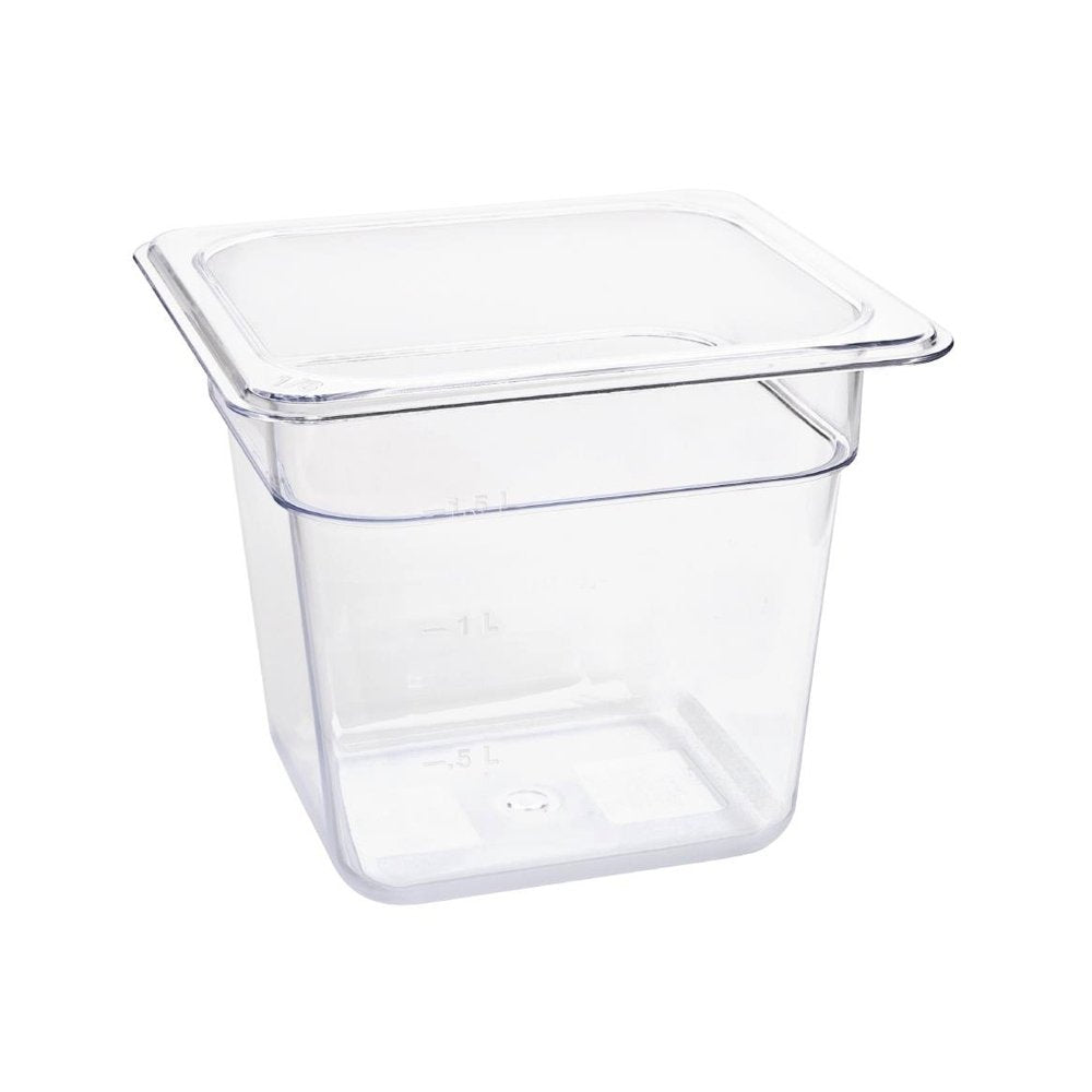 1/6 Size Clear Polycarbonate Food Pan - 150mm - TEM IMPORTS™